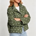 thumbnail image 7 of Sheghy Women Polka‑Dot Zip Up Lapel Jacket Drawstring Hem Relaxed Fit Lightweight Outerwear with Side Pockets Fall, 7 of 7