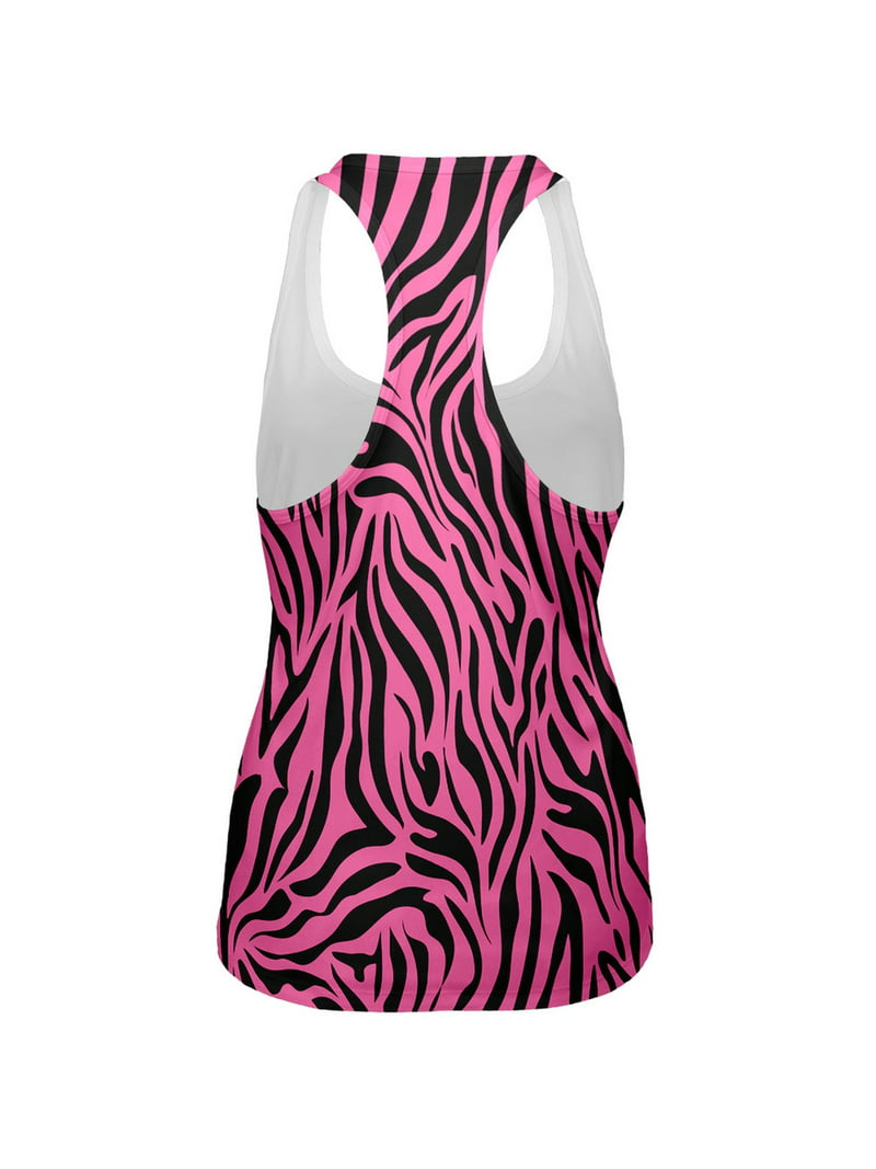 Zebra Print Pink All Womens Tank Top - - Walmart.com