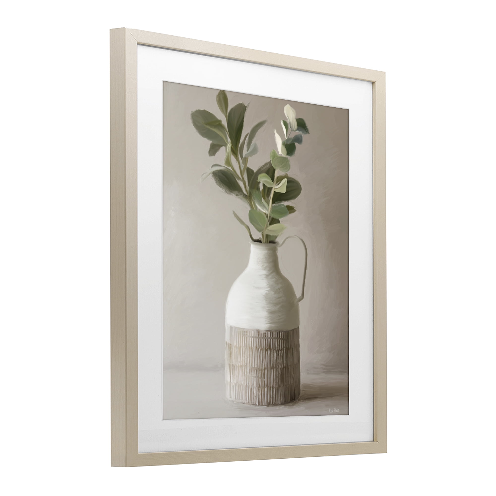 Stupell Industries Eucalyptus In Vase Birch Framed Print Under Glass, design by House Fenway