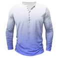thumbnail image 2 of S-5X Plus Size T Shirts for Men Big & Tall Long Sleeve Tshirts Shirt Mens Casual Gradient Printed Pullover Button Crewneck Going-Out Workout Tees Tops, 2 of 4