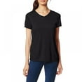 thumbnail image 1 of Hauts pour Femmes Décontractés à Col en V, Manches Courtes, T-Shirt Basique Uni, 1 of 8