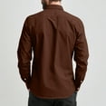 thumbnail image 4 of WTOBBY Men's Classic Button-Down Long Sleeve Shirt in Loose Fit, Timeless Design for Casual and Business Casual Occasions and Comfort,Brown 2XL, 4 of 7