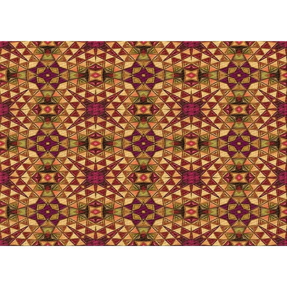 Ahgly Company Indoor Rectangle Patterned Carrot Orange Area Rugs, 3' x 5'