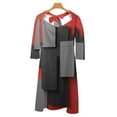 thumbnail image 6 of Geometric Abstract Art Red Black Grey Flare Dress Square Neck Dress Elegant Female Fashion Printed Dress, 6 of 9
