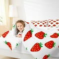 thumbnail image 4 of jejeloiu Cute Strawberry Queen Comforter Set,Kawaii Fruit Bedding Sets,Red White Bedding Comforter Set For Children,Ultra Soft Home Decor Reversible,3-Piece, 4 of 8