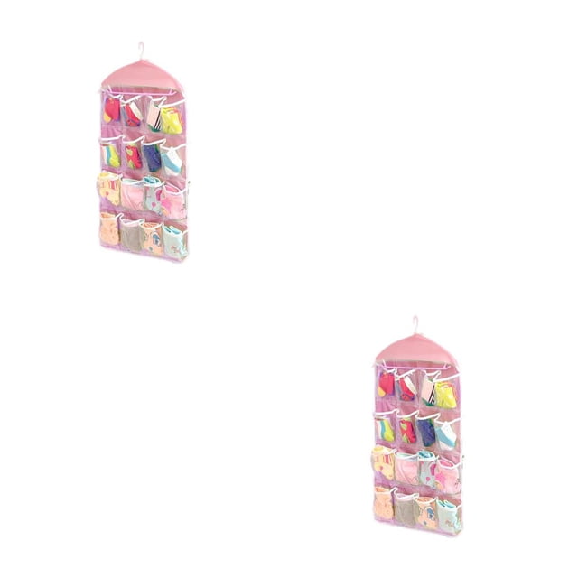 Yuarrent Bolsa colgante transparente de 16 bolsillos, calcetines de poliéster transparente PE, sujetador, ropa interior, colgador, organizador de Type2 NO2