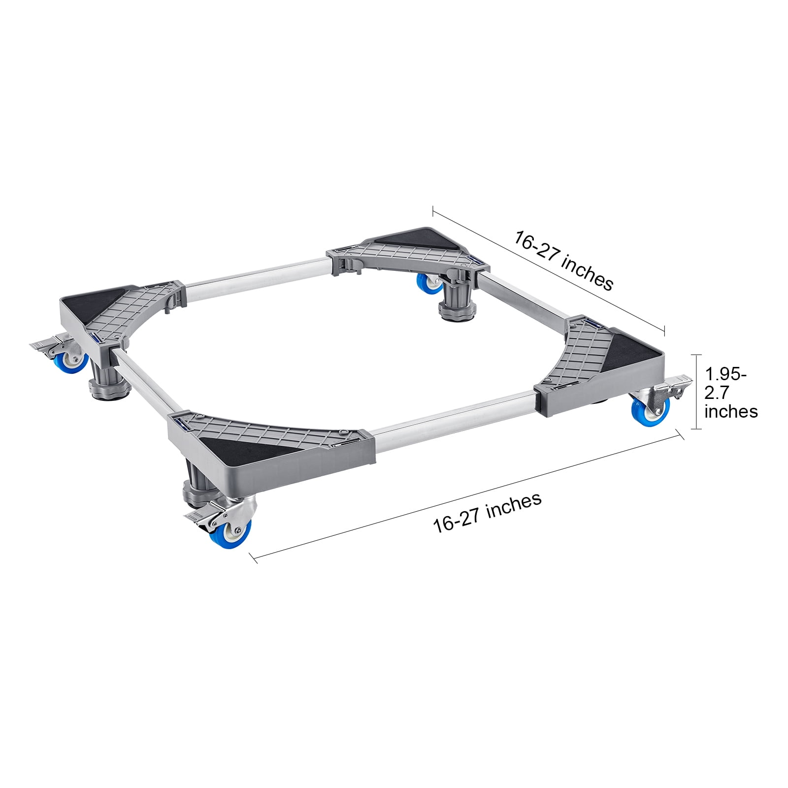 KFFKFF Mini Fridge Stand 400 lbs Load 4 Wheels Adjustable Washing Machine Stand