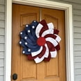 thumbnail image 3 of 17.7 Inch Patriotic Independence Day Wreath Red White Blue Floral Front Door Hanging Outdoor, 3 of 9