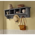thumbnail image 2 of Pomona 48 Metal and Wood Entryway Coat Hook with Storage Cubbies in Slate Gray, 2 of 8
