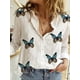 thumbnail image 1 of Camisas elegantes de lino y algodón para mujer, Blusas informales con solapa y botones, Blusas holgadas de manga larga para primavera y verano, 1 of 5