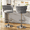 Gray, variant on AWQM Velvet Bar Stools Set of 2, Adjustable Counter Height Dining Chairs, Woven Swivel Pub Chairs with Back & Footrest, Counter Stools Bar Chairs for Kitchen Island, Pub, Restaurant, Gray