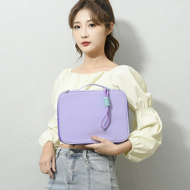 Organizador de bolsa con funda para tableta | Estuche electrónico compacto multicapa para viajes, negocios y oficina | Nylon resistente al agua | Unisex | Se adapta a tabletas de 11" | Ligereza