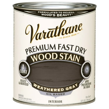 Rust-Oleum 269394 Weathered Gray Varathane Premium Fast Dry Wood Stain, 1 Quart, 2 Pint Can Pack of 2
