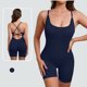 thumbnail image 2 of Ropa de Verano de Mujer Monos Sólidos Pantalones Cortos Deportivos Body Shaper Poliéster Longitud Regular Estilo Sexy, 2 of 5