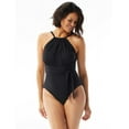 thumbnail image 2 of Coco Reef BLACK Contours Belted High-Neck One-Piece Swimsuit, US 14/38C, 2 of 3