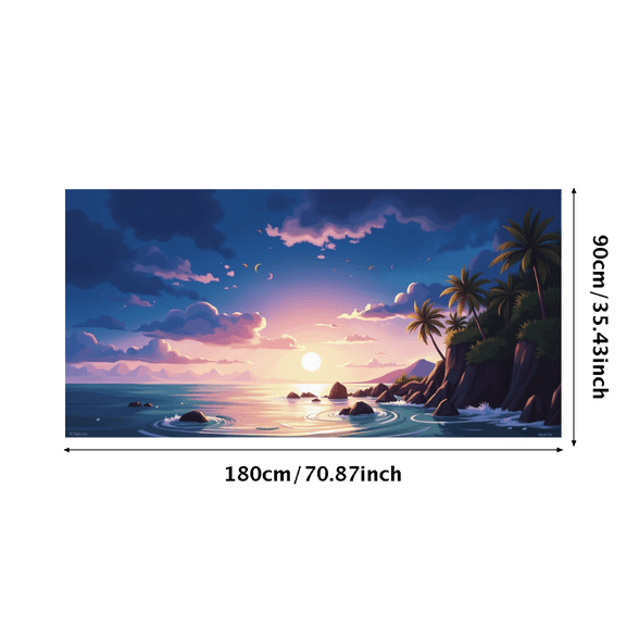 Serene Tropical Sunset Scenery Backdrop Banner Party Decorations Background for Beach Themed Parties Photography Props Vacation Celebrations