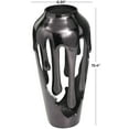 thumbnail image 4 of DecMode 15" Abstract Drip Black Aluminum Metal Vase with Melting Designed Body, 4 of 13