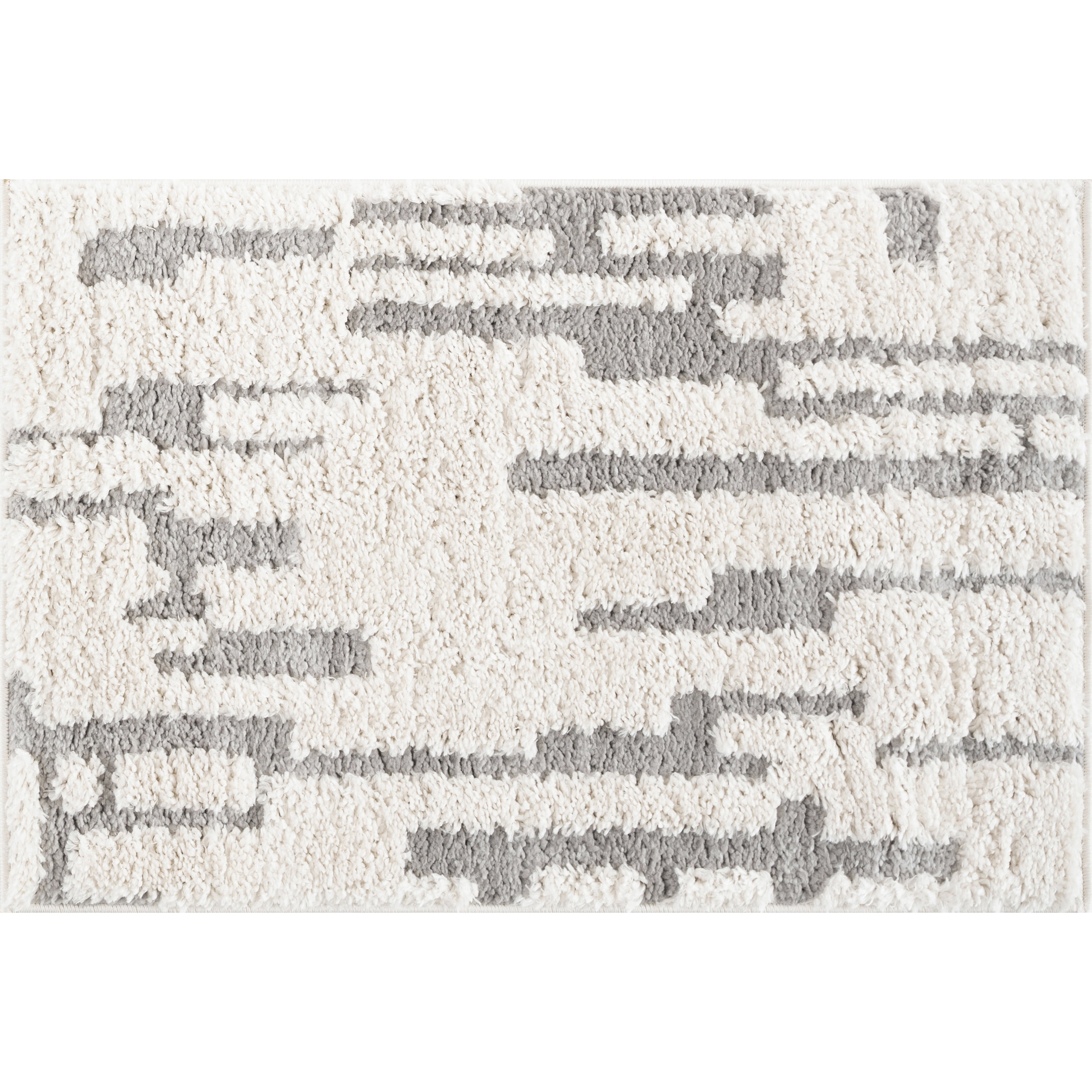 Bliss Rugs Artisan Shag Contemporary 2' x 3' Ivory and Gray Indoor Area Rug