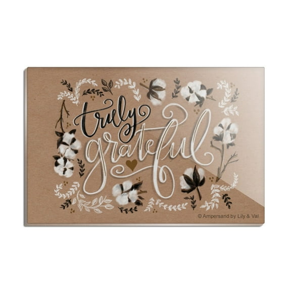 Truly Grateful Thank You Rectangle Acrylic Fridge Refrigerator Magnet