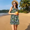 thumbnail image 3 of Fotbe Fun Panda Playing With Bamboo Leaves Vestido de Verano sin Mangas para Mujer – Vestido Midi Línea A, Estilo Camiseta Floral, Vestido Playero Casual y Fluido, 3 of 7