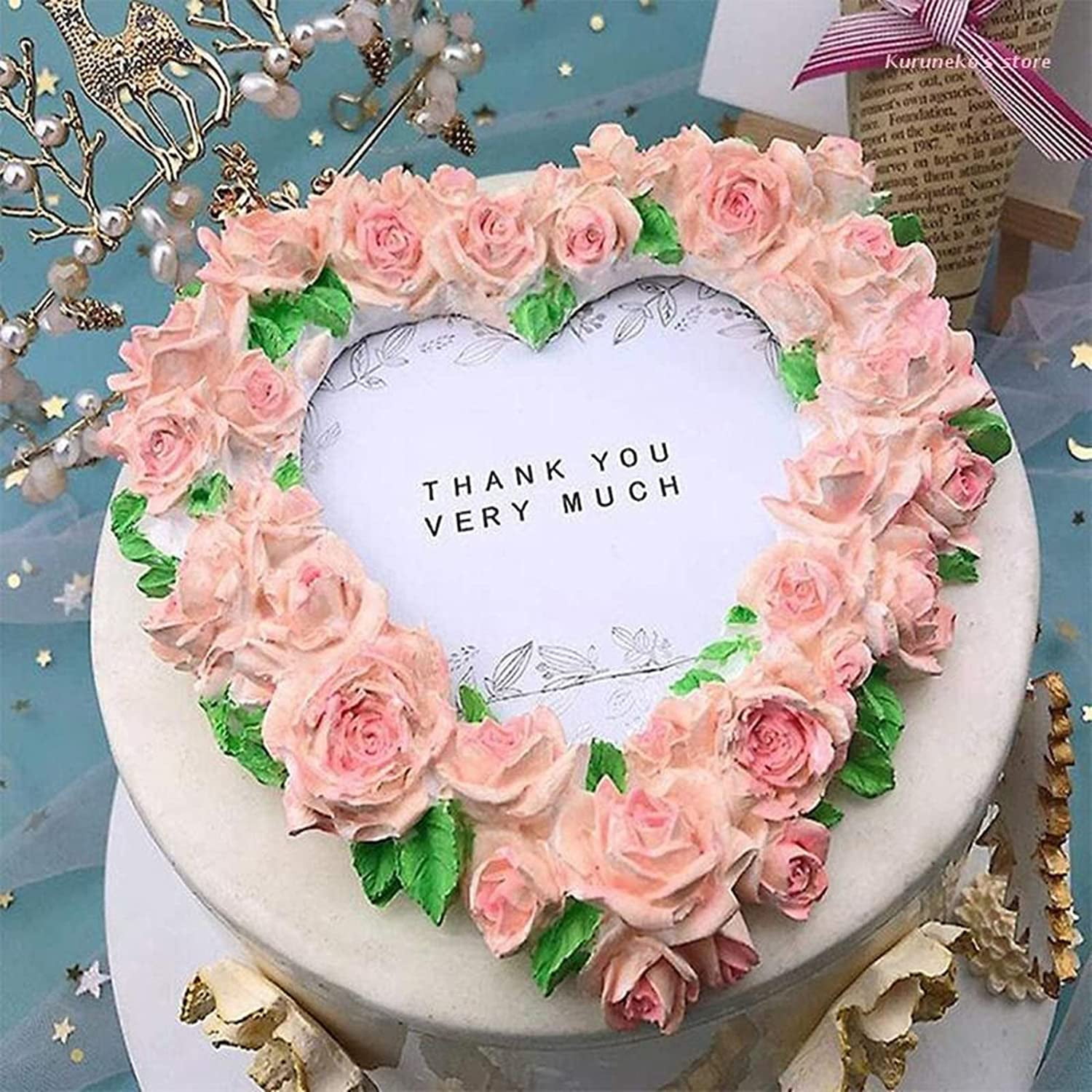 ABPETE Rose Heart Wreath Fondant Chocolate Candy Silicone Mold Cake Decorating Baking Pastry Tools Soap Mould Resin Polymer Clay Mold