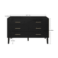 thumbnail image 3 of Fluted 6 Drawer Dresser for Bedroom, Modern Closet Dressers Chest of Drawers for Living Room, 3 of 7