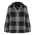 thumbnail image 3 of Womens Fuzzy Plaid Flannel Jacket 2026 Winter Casual Fall Sherpa Fuzzy Warm Zip Up Button Long Sleeve Coat Outwear, 3 of 5
