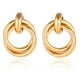 thumbnail image 1 of Pendientes de corazón con nudo de oro grueso para mujer, aretes llamativos colgantes minimalistas, aretes de enlace de moda, joyería, 1 of 5
