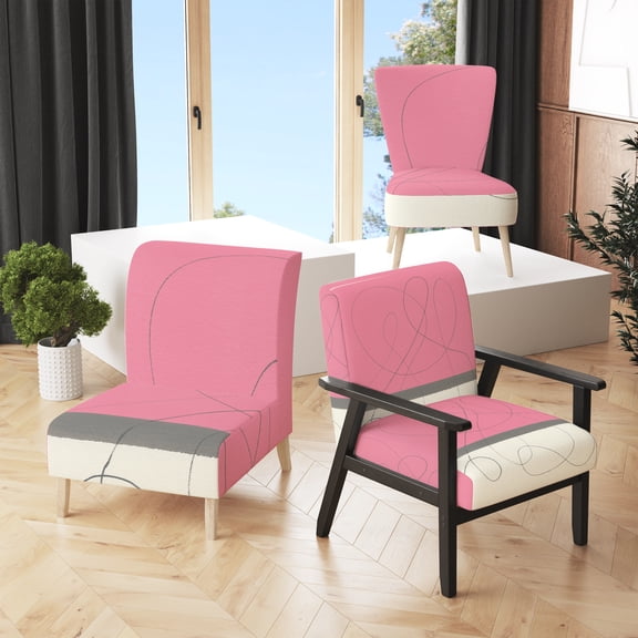 Designart "Geometric Neapolitan II" Upholstered Shabby Chic Accent Chair - Arm Chair