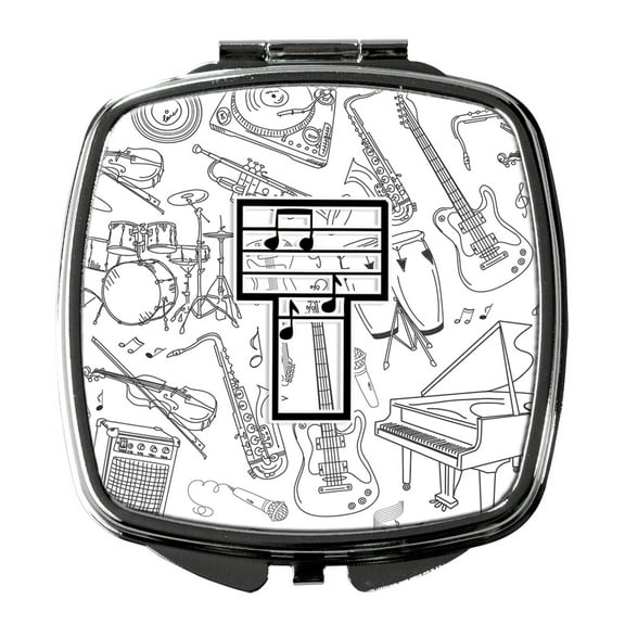 Letter T Musical Note Letters Compact Mirror