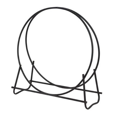 - Hoop Style Black Metal Log Rack - 40 Inches Round