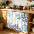 thumbnail image 6 of Teal Blue Grey Coastal Cabinet Curtain 35"Wx35"L,Dustproof Under Sink Skirt W/ Self Adhesive Tape,Summer Beach Coral Shell Starfish Cabinet Curtain Cover for Kitchen Sink,Bathroom Vanity,Laundry Room, 6 of 9