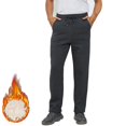 thumbnail image 5 of Wyobmus Men's Fleece Lined Dress Pants Winter Casual Business Affair Warm Suit Trousers Daily Elastic Waist Straight Leg Pants E-Dark Gray, 5 of 8