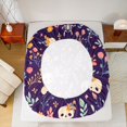 thumbnail image 4 of Manfei Cartoon Skull Fitted Sheet Full,Flying Bat Print Halloween Bed Set,3 Pieces,1 Fitted Sheet and 2 Pillowcases, 4 of 6