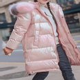 thumbnail image 2 of DJDLJWCJ Girls Long Winter Quilted Coat with Hood Thicken Warm Windproof Quilted Down Jacket Girls Puffer Jacket Pink Size 6, 2 of 6