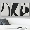 thumbnail image 3 of wall26 Framed Wall Art Print Set Black and Gray Mid Century Polygons Abstract Patterns Digital Art Modern Art Bohemian Chic Relax/Calm for Living Room, Bedroom, Office - 24"x36"x3 White, 3 of 5