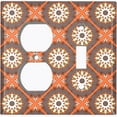 thumbnail image 4 of Metal Light Switch Plate Cover Mandala Orange Brown Floral Pattern Damask MDL115, 4 of 13