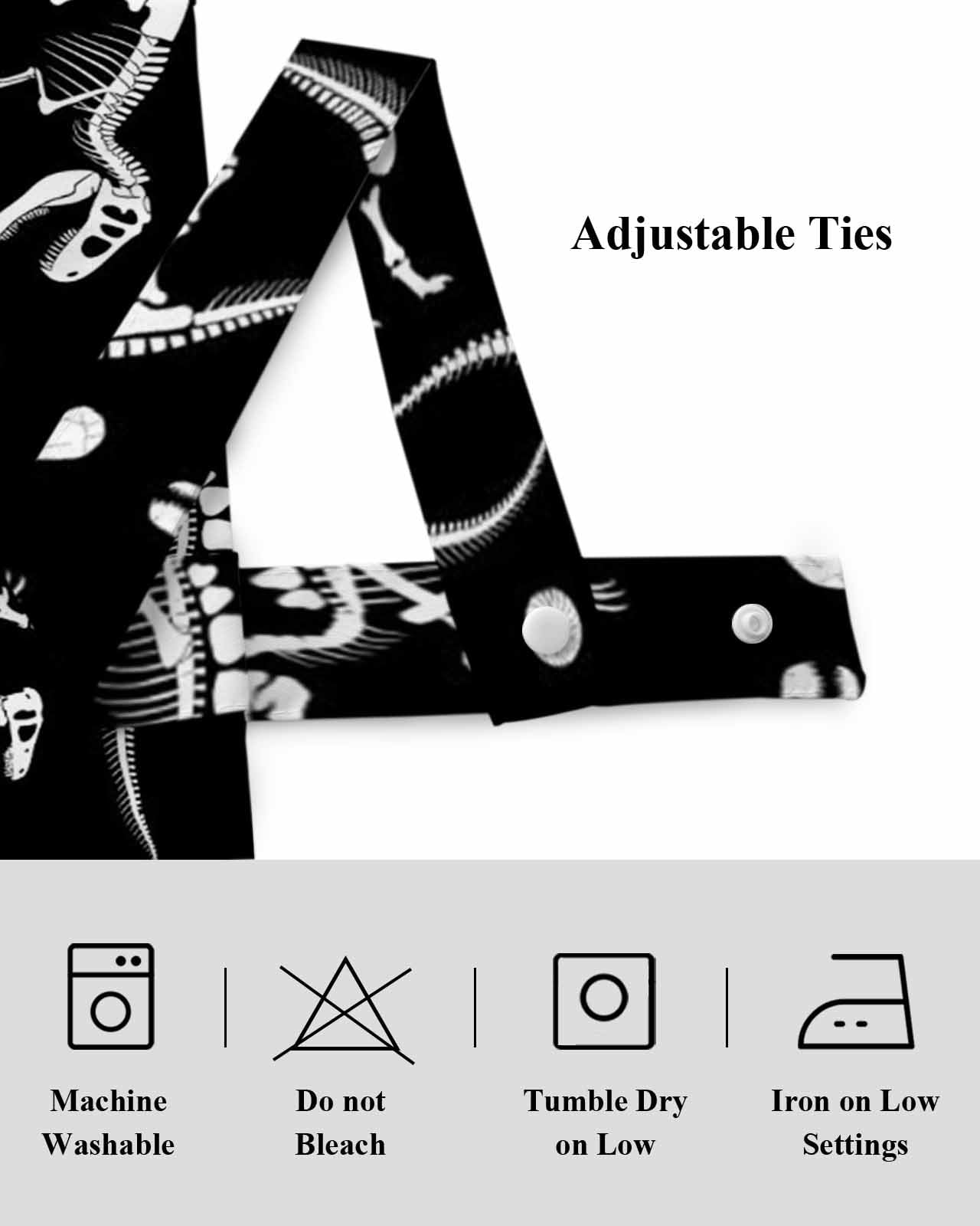 Tie Up Valance Halloween Dinosaur Black Valances for Windows Funny Dino Skull Boys Girls Children Balloon Shade Valance Window Treatment Short Curtain Valances for Living Room Kitchen Bedroom 60"x18"