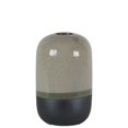 thumbnail image 1 of Cylindrical Stoneware Vase With Black Banded Rim Bottom, Small, Glossy Gray, 1 of 1