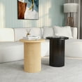 thumbnail image 5 of Round Solid Wood End Table Oak Pedestal Side Table Living Room Furniture Accent End Table with Solid Wood Base, 5 of 8