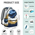 thumbnail image 6 of Blue Gold Marble Backpack for School,Cute School Bag,Schoolbag with Adjustable Shoulder Straps & Padded Back,15.3"x11"x7.1".﻿, 6 of 6