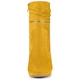 thumbnail image 6 of BLISSFUL STEP Women's Ankle Boots Faux Suede Round Toe Block Heel Side Zipper Dress Boots Yellow 7.5, 6 of 7