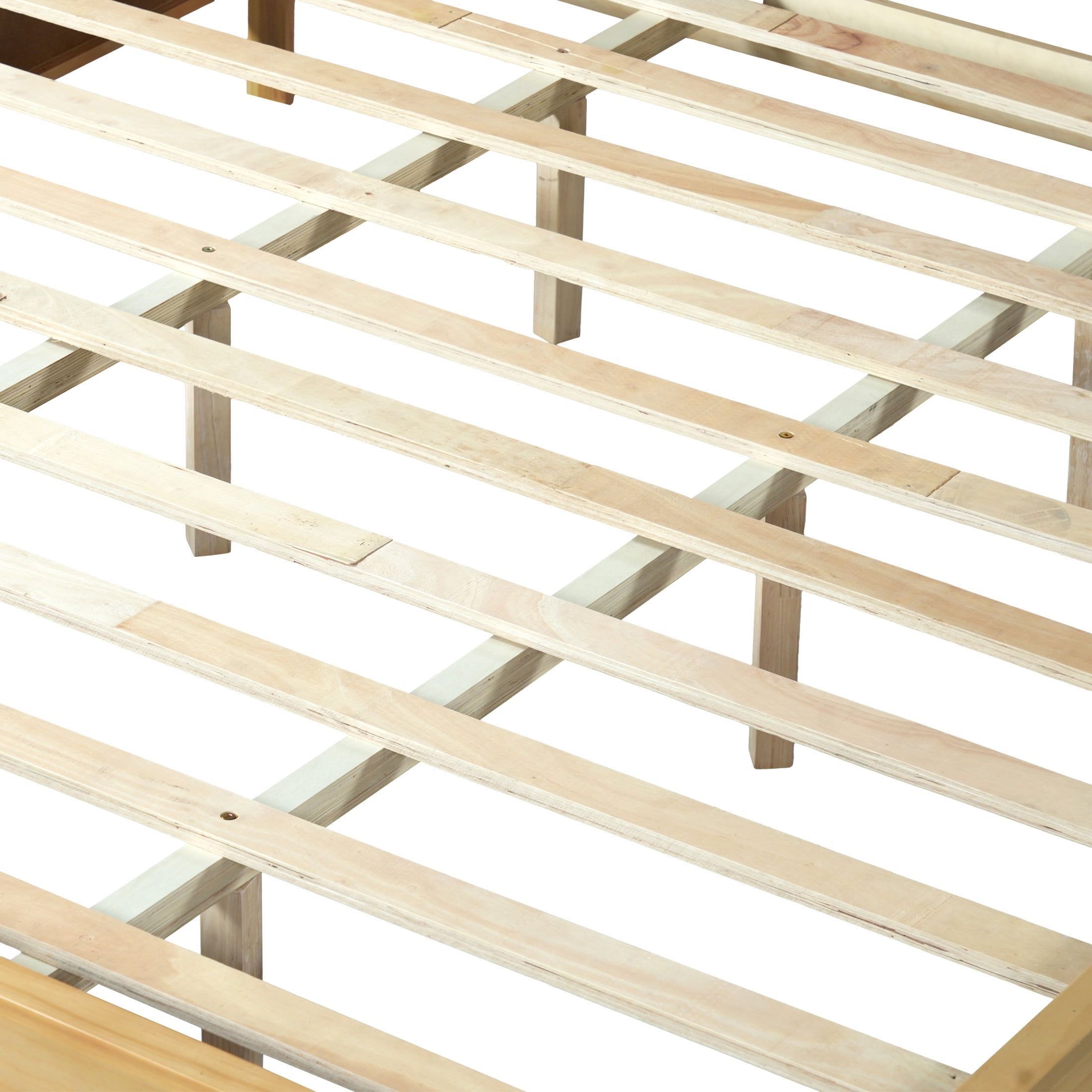 Christopher Knight Home King Platform Bed with Slat Headboard, No Box Spring Required, Natural