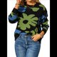thumbnail image 1 of Suéter de Flores, Cuello Redondo, , Informal, de Larga, para Otoño e Invierno, de Punto. Negro XL, 1 of 10