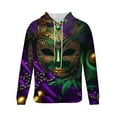 thumbnail image 5 of Sudadera con capucha para hombre, estilo casual, con cuello redondo, estampado, manga larga, blusa de poliéster, 5 of 5