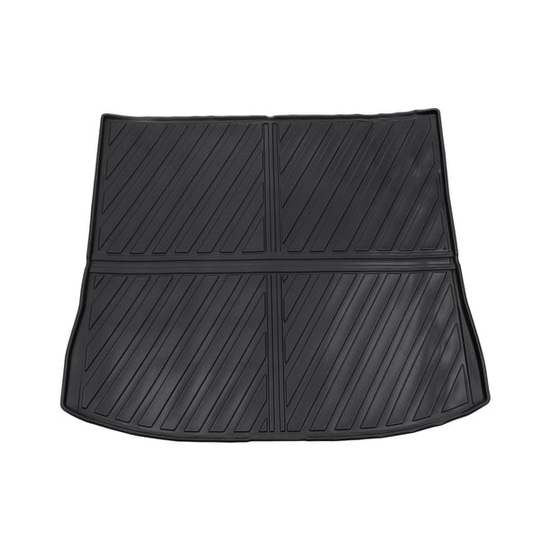 Alfombrilla de Carga de Bargains Únicos para Maletero de Ford Edge 5 Asientos 2015-2024 Negro TPE 1 Pc Cara Plana Patrón de Rayas Diagonales Antideslizante