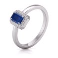 thumbnail image 3 of TimeLe$$ Classics Round and Emerald Cut Natural Sapphire Gemstone Ring in 14K White Gold (Size: 7), 3 of 6