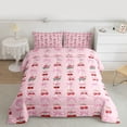 thumbnail image 2 of jejeloiu Pink Cartoon Bowknot Twin Comforter Sets,Red Fruit Cherry Bedding Set For Girl Kids Reversible 2pcs, 2 of 8