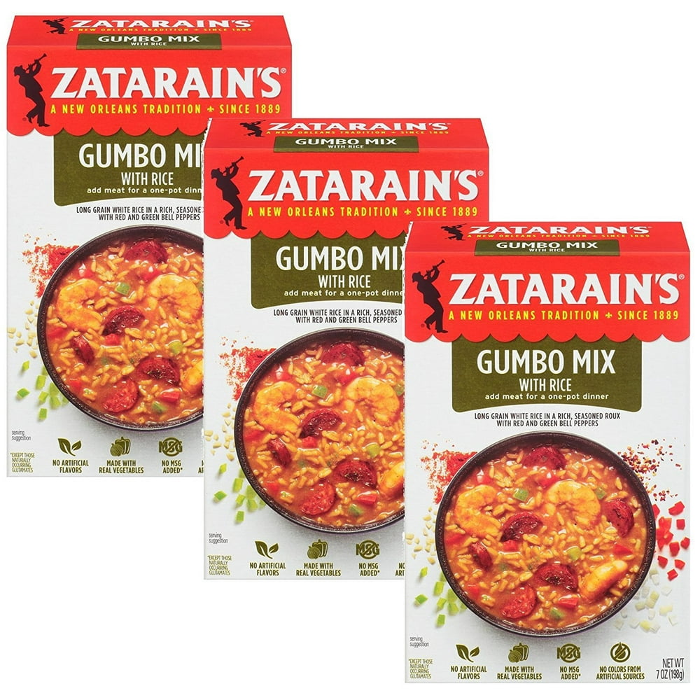 Zatarains Gumbo Mix With Rice, 7 Ounces Pack of 3