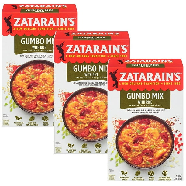 Zatarains Gumbo Mix With Rice, 7 Ounces Pack of 3